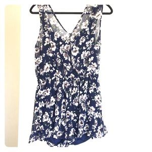 Blue floral romper
